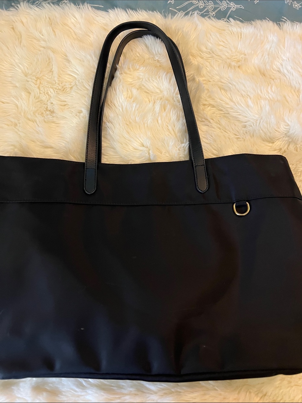 Lily & Drew black Nylon work/school bag Interior cream fits on suitcase